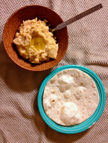 homemade hummus with olive oil